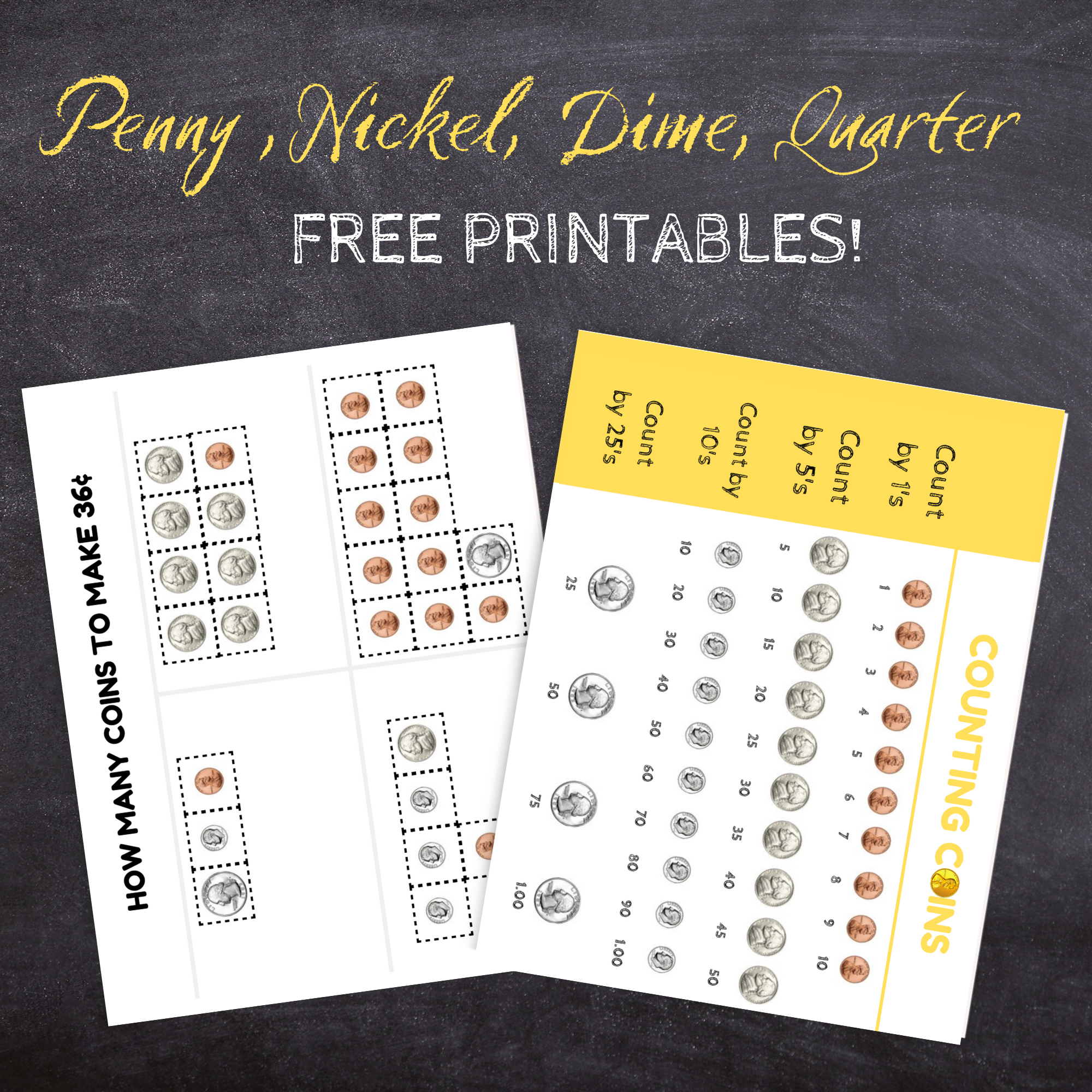 penny nickel dime quarter worksheet free printable